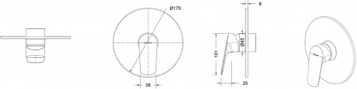 Смеситель для душа Bravat Rhein PB8429564CP-ENG купить по всей России