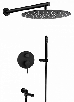 Душевая система встраиваемая Filarete Roun FL1020BL, черный, Душевые панели, Душевые системы, Душевые стойки, Гарнитуры, лейки, тропический душ в Москве Тел.: +7 (968) 040-40-82