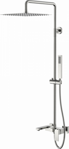 Душевая стойка Boheme Qubic 478-NB brushed nickel, Душевые панели, Душевые системы, Стойки, Гарнитуры, лейки, тропический душ в Москве Тел.: +7 (968) 040-40-82