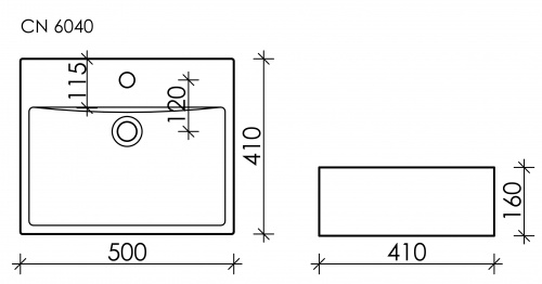 Раковина накладная Ceramica Nova Element CN6040 50x41x16 интернет магазина сантехники Акванота