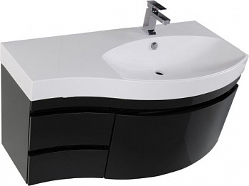 Тумба с раковиной Aquanet Опера 1-115  черная с ящиком R