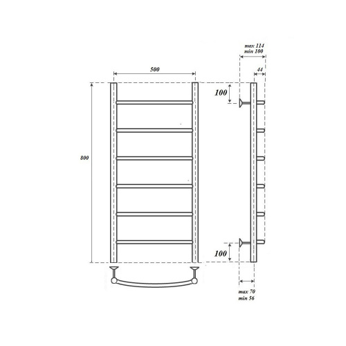 Полотенцесушитель водяной Point Афина PN04158 П6 500x800 хром с доставкой по Москве