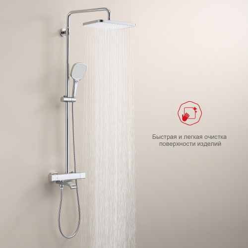Душевая система Raglo R22.26 Хром, с термостатом, Душевые панели, Душевые системы, Стойки, Гарнитуры, лейки, тропический душ в Москве Тел.: +7 (968) 040-40-82