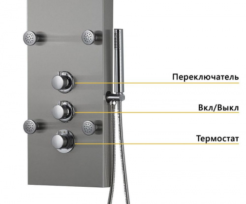 Душевая панель GPD DSP03, Душевые системы, Стойки, Гарнитуры, лейки, тропический душ в Москве Тел.: +7 (968) 040-40-82