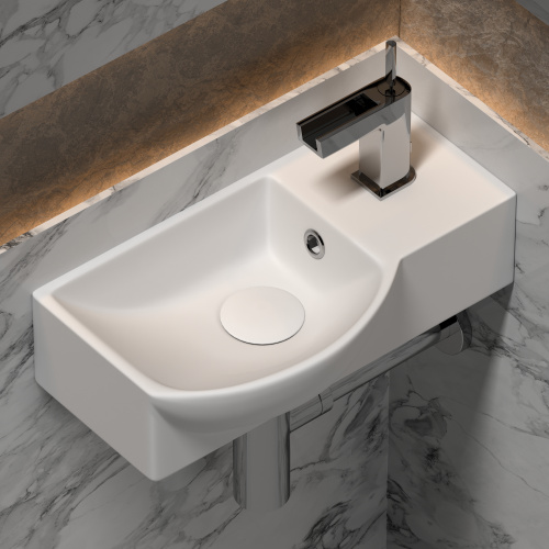 Накладная раковина Ceramica Nova Element CN6039L 40x22x12 левая интернет магазина сантехники Акванота