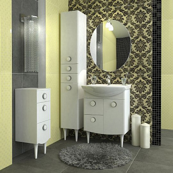 Мебель для ванной Triton Лира 65 L, 1 дверь, 2 ящика, белая