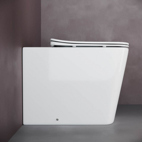 Приставной унитаз Ceramica Nova Cubic Rimless CN1809 в интернет магазине сантехники Акванота в Москве Тел.: +7 (968) 040-40-82