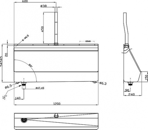 Писсуар Oceanus 2-005.1 L 120 см