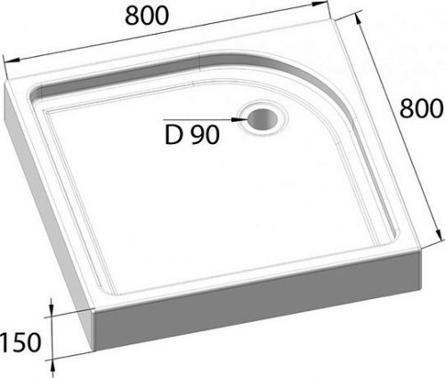 Поддон для душа BelBagno Tray 80х80 интернет магазина сантехники Акванота