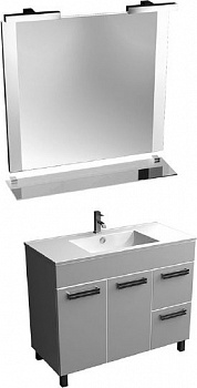 Мебель для ванной Triton Ника 100 R напольная, 2 двери, 2 ящика, белая