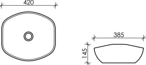 Раковина накладная Ceramica Nova Element CN5017 42x38.5x14.5 см интернет магазина сантехники Акванота