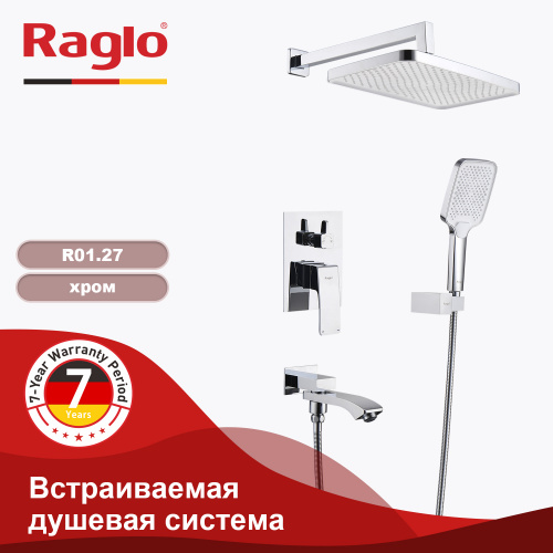 Душевая система Raglo R01 R01.27 хром, встраиваемая, Душевые панели, Душевые системы, Душевые стойки, Гарнитуры, лейки, тропический душ в Москве Тел.: +7 (968) 040-40-82