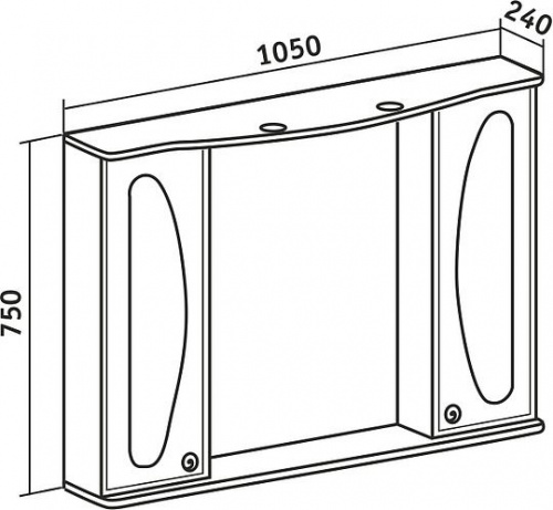 Зеркало-шкаф Runo Линда Люкс 105