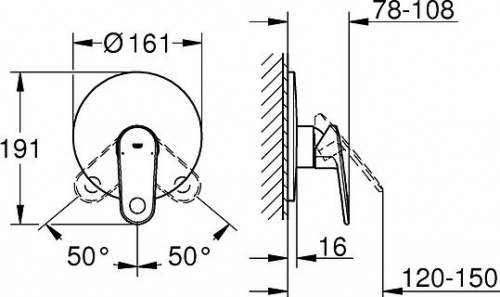 Смеситель для душа Grohe Europlus II 19537002 купить по всей России