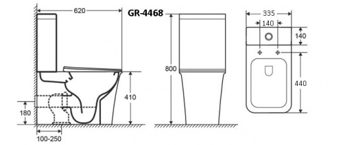 Унитаз напольный Grossman Galaxy GR-4468S 62x34,5x80 безободковый в интернет магазине сантехники Акванота в Москве Тел.: +7 (968) 040-40-82