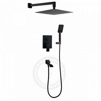 Душевая система встраиваемая Filarete Waterfall FL1010BL, черный