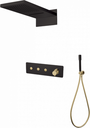 Душевой комплект Boheme Fusion 130-BG Black Gold, Душевые панели, Душевые системы, Душевые стойки, Гарнитуры, лейки, тропический душ в Москве Тел.: +7 (968) 040-40-82