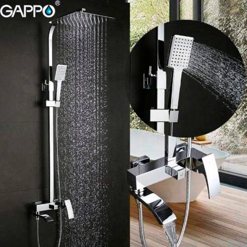 Душевая стойка Gappo G07 G2407-11 хром, Душевые панели, Душевые системы, Стойки, Гарнитуры, лейки, тропический душ в Москве Тел.: +7 (968) 040-40-82