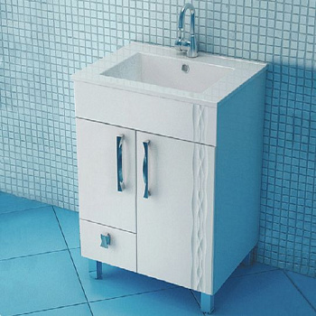 Тумба с раковиной Triton Кристи 52 L, 2 двери, 1 ящик, белая