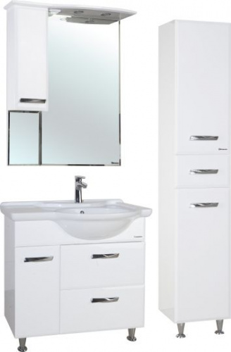 Пенал Bellezza Балтика 35 L/R белый, с бельевой корзиной