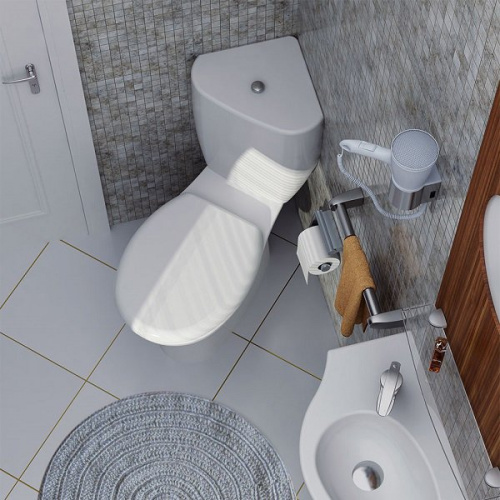 Унитаз-компакт Serel Friendly 6706 угловой, с микролифтом в интернет магазине сантехники Акванота в Москве Тел.: +7 (968) 040-40-82