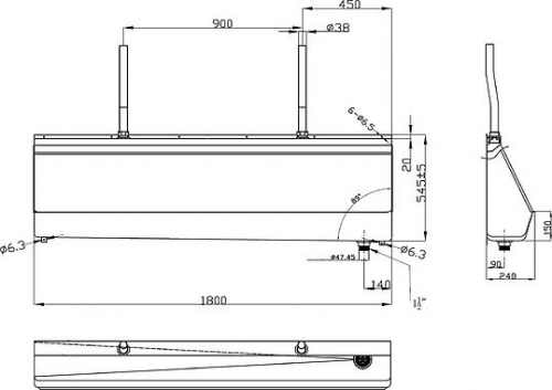 Писсуар Oceanus 2-007.1 R 180 см