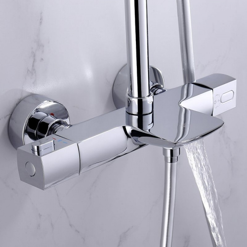 Душевая система с термостатом Altrobagno Diretto 030415 Cr, Душевые панели, Душевые системы, Стойки, Гарнитуры, лейки, тропический душ в Москве Тел.: +7 (968) 040-40-82