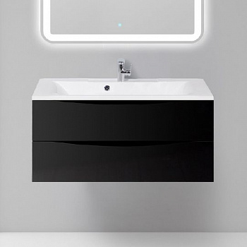 Тумба с раковиной BelBagno Marino 100 nero lucido