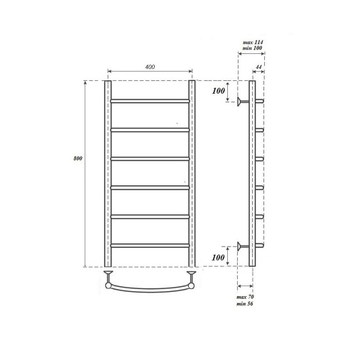Полотенцесушитель водяной Point Афина PN04148 П6 400x800 хром с доставкой по Москве