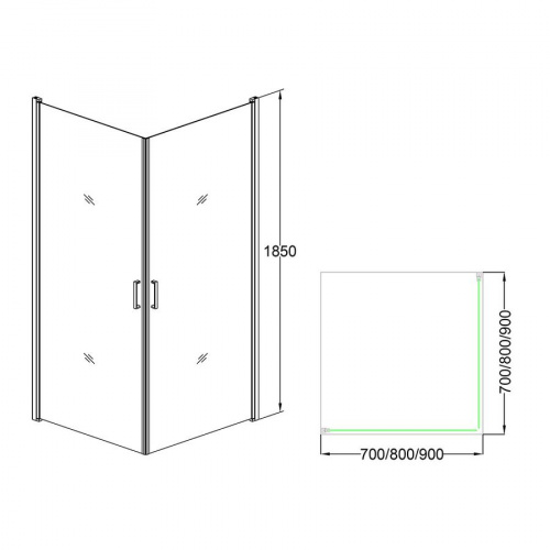 Душевой уголок Veconi Rovigo RV12-80K-01-19C1 80x80x185 прозрачное интернет магазина сантехники Акванота