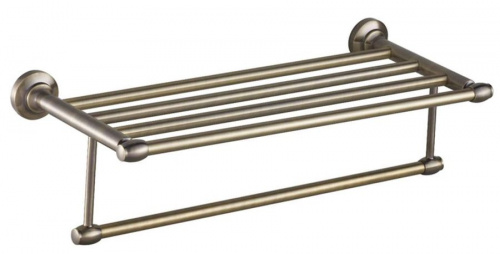 Полка Raiber RB52010 с полотенцедержателем бронза