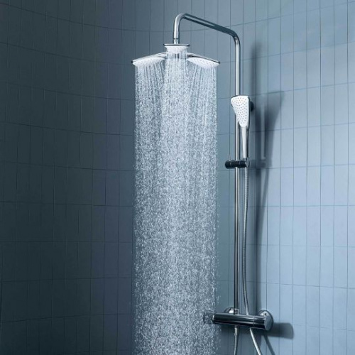 Душевая стойка Kludi Fizz 6709505-00, Душевые панели, Душевые системы, Стойки, Гарнитуры, лейки, тропический душ в Москве Тел.: +7 (968) 040-40-82