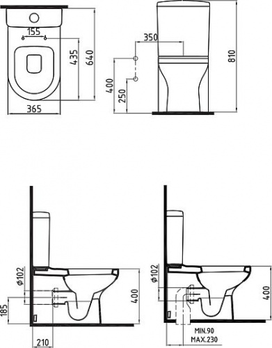 Унитаз-компакт Bien Venus VNKD064N1VP0W3000 безободковый в интернет магазине сантехники Акванота в Москве Тел.: +7 (968) 040-40-82