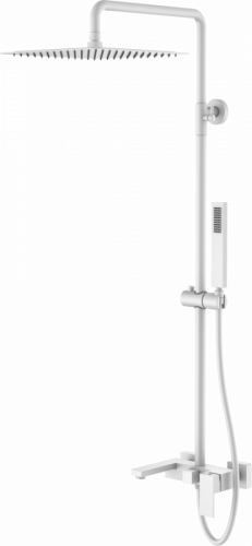 Душевая стойка Boheme Qubic 478-MW matt white, Душевые панели, Душевые системы, Стойки, Гарнитуры, лейки, тропический душ в Москве Тел.: +7 (968) 040-40-82