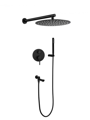 Душевая система встраиваемая Filarete Roun FL1020BL, черный, Душевые панели, Душевые системы, Душевые стойки, Гарнитуры, лейки, тропический душ в Москве Тел.: +7 (968) 040-40-82