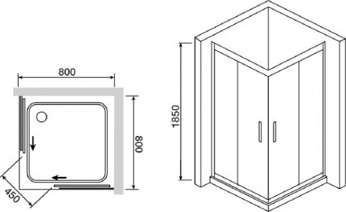 Душевой уголок RGW Classic CL-32 80x80x185 интернет магазина сантехники Акванота