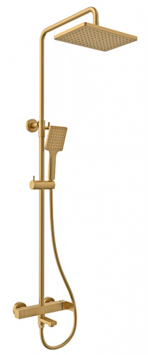 Душевая стойка Kaiser Cube 01582-3 Brushed gold, Душевые панели, Душевые системы, Стойки, Гарнитуры, лейки, тропический душ в Москве Тел.: +7 (968) 040-40-82