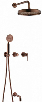 Душевая система Boheme Eterna 174-2-CB Copper Brushed, с изливом