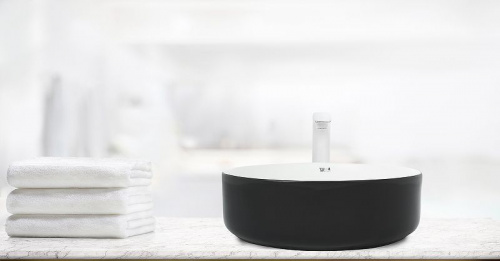 Накладная раковина WeltWasser Elbach M3134 BW белая с черным интернет магазина сантехники Акванота