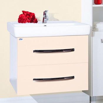 Тумба с раковиной Bellezza Рокко 60 подвесная бежевая 2 ящика