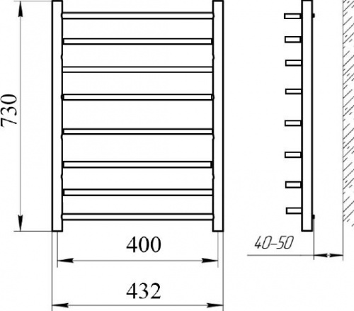 Полотенцесушитель водяной Tera Баттерфляй 40x80 с доставкой по Москве