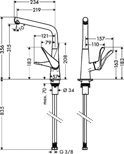 Смеситель для кухни Hansgrohe Metris 14823000 купить по всей России