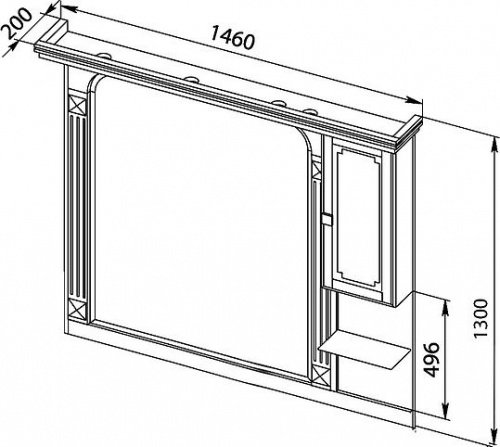 Зеркало-шкаф Aquanet Фредерика 140