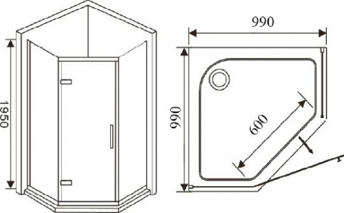 Душевой уголок Weltwasser WW900 900P1-100 интернет магазина сантехники Акванота