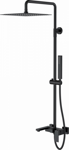 Душевая стойка Boheme Qubic 478-B matt black, Душевые панели, Душевые системы, Стойки, Гарнитуры, лейки, тропический душ в Москве Тел.: +7 (968) 040-40-82
