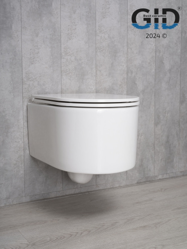 Подвесной унитаз GID Tr2150 белый, безободковый в интернет магазине сантехники Акванота в Москве Тел.: +7 (968) 040-40-82