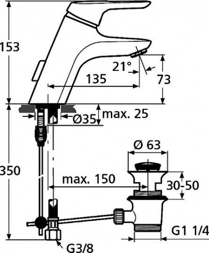 Смеситель для раковины Ideal Standard CeraMix Blue A5646AA купить по всей России