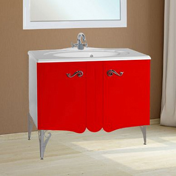 Тумба с раковиной Bellezza Эстель 80 красная