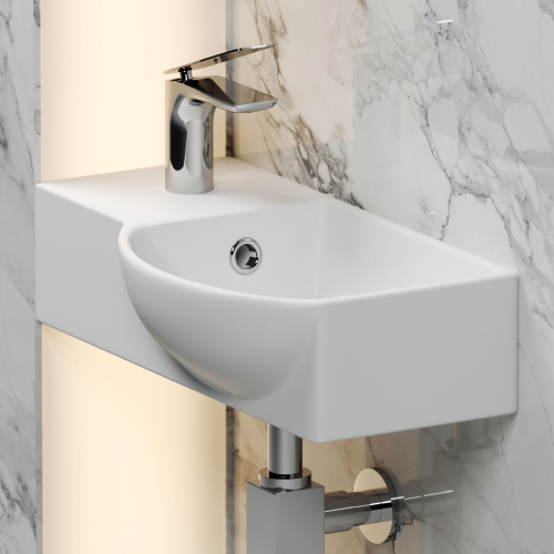Накладная раковина Ceramica Nova Element CN6039R 40x22x12 правая интернет магазина сантехники Акванота