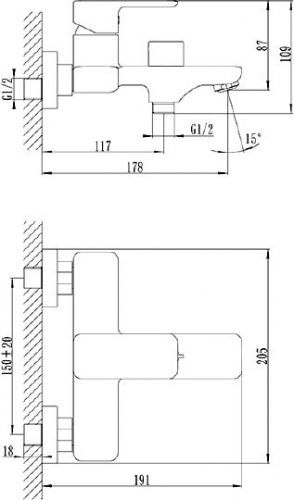 Смеситель для ванны Iddis Brick BRISB02i02 купить по всей России